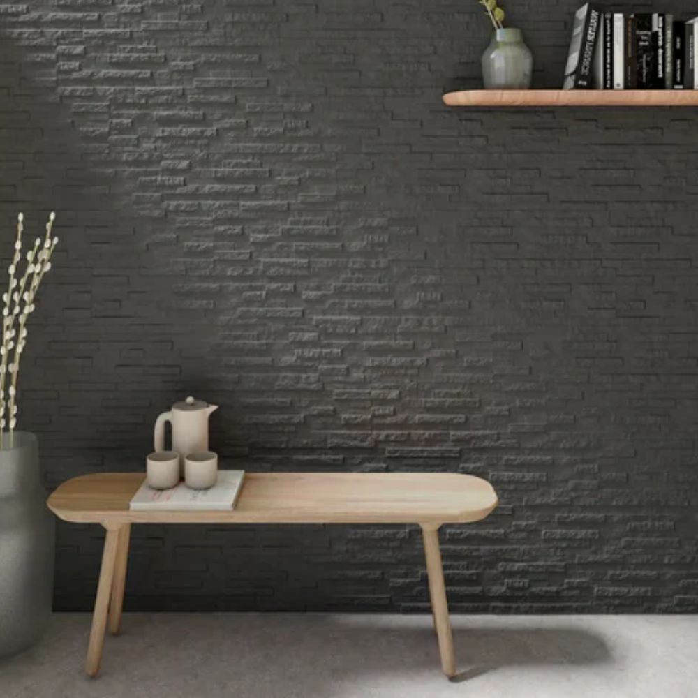 Brickstone Black Porcelain Tile 16.3 x 51.7cm-Bestile S.L.-Delforno