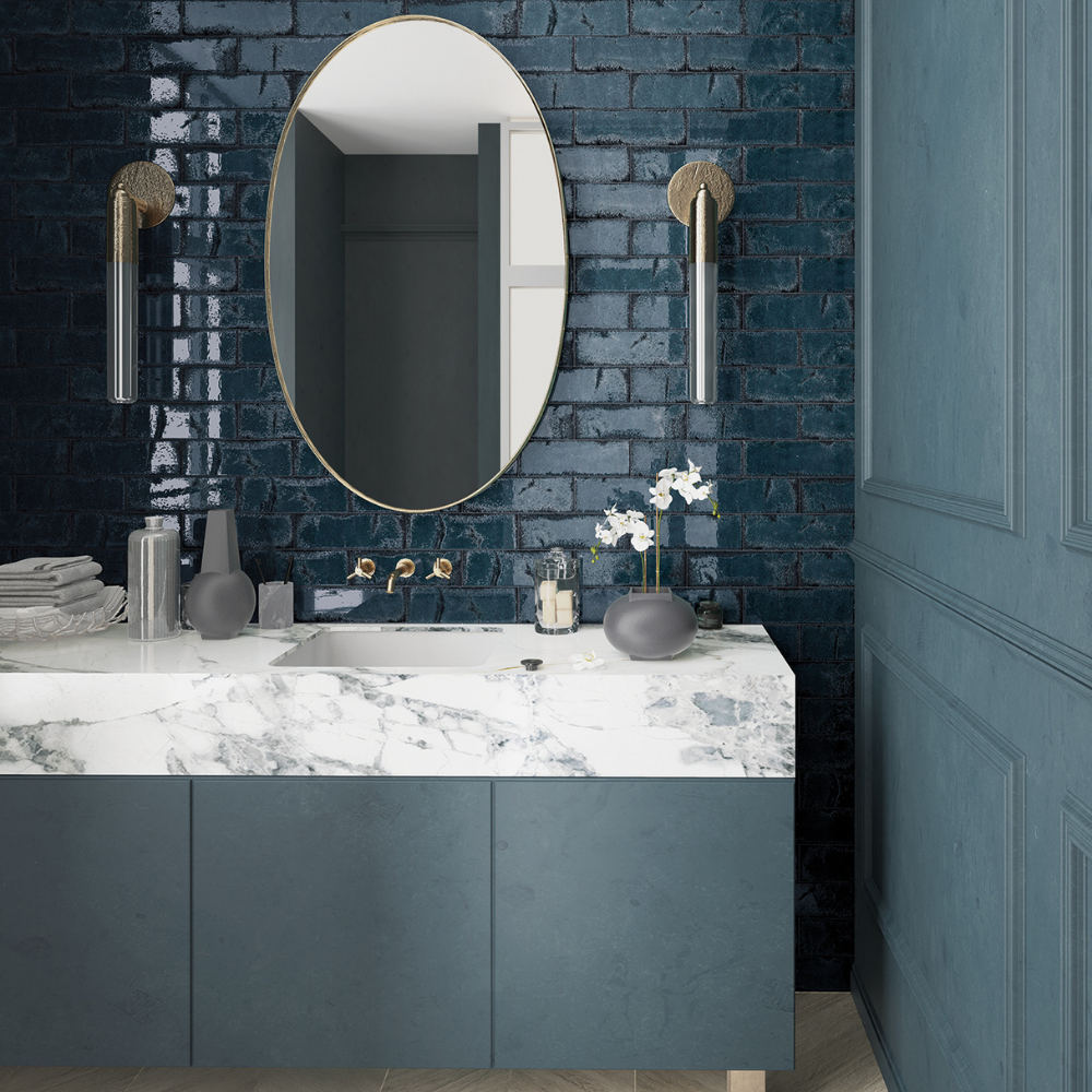 Alma Azul Porcelain Tile 10 x 30cm-Delforno