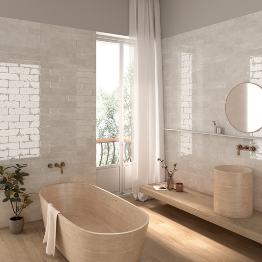 Alma Blanco Porcelain Tile 10 x 30cm-Delforno