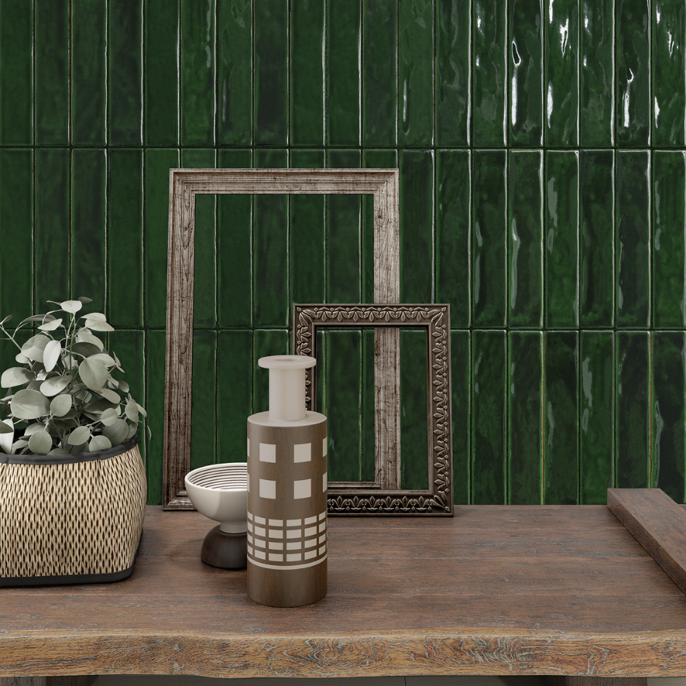 Saona Green Ceramic Tile 5 x 25cm-Bestile S.I.-Delforno