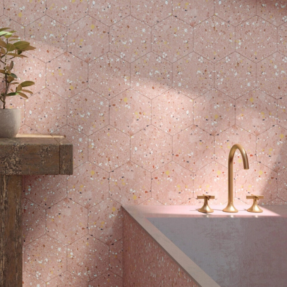 Arousa Rosa Porcelain Tile 25.8 x 29cm-Bestile S.I.-Delforno