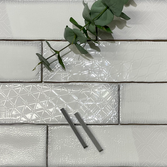 Ante Sardena White Ceramic Tile 7.5 x 30cm-Delforno