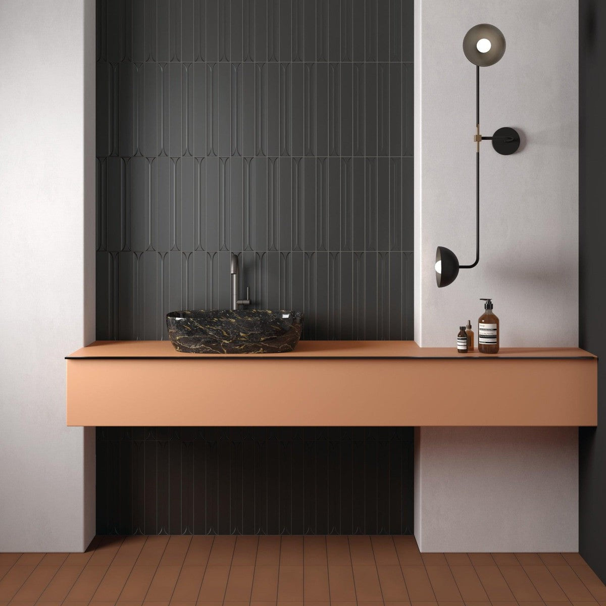 Architectural Format Hopp Graphite Bro Decor Matt Tile 5x40cm-Delforno