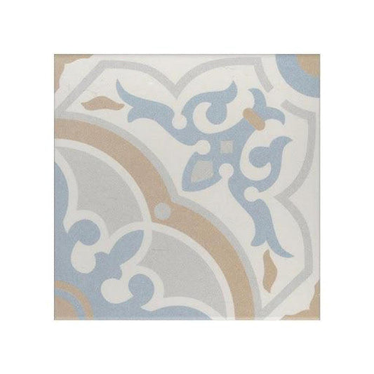 Authentic Pattern Gaete Bleu Porcelain Tile 20 x 20cm-Delforno