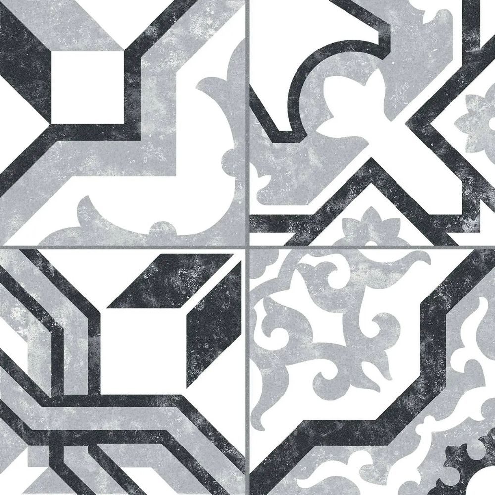 Borne Grey Patchwork Porcelain Tiles 25 x 25cm-Codicer-Delforno