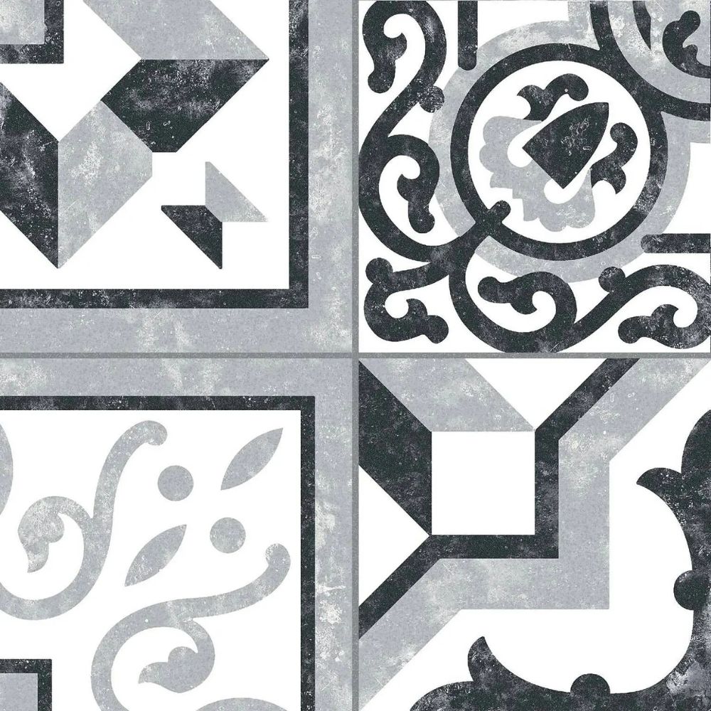 Borne Grey Patchwork Porcelain Tiles 25 x 25cm-Codicer-Delforno