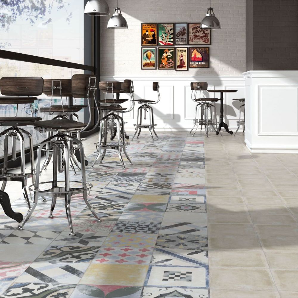 Pattern Floor Ina Colours Glazed Porcelain 25 x 25cm-Delforno