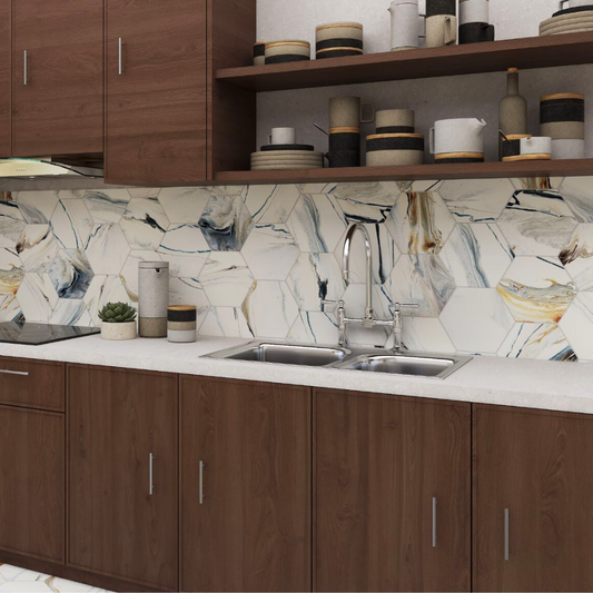 HEX Marmaris Sunset Porcelain Tile 22 x 25cm-Delforno