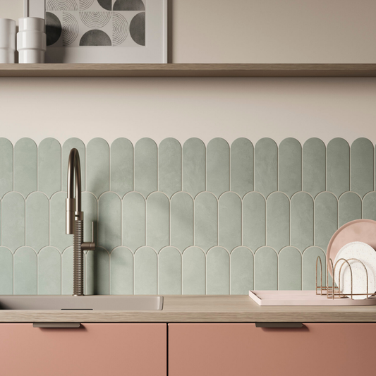 Alure Scale Sage Ceramic Tile 8 x 21.5cm-Delforno