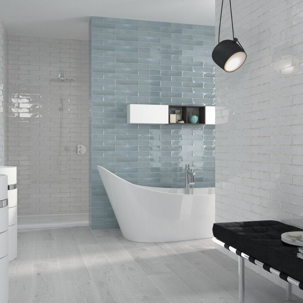 Soul White Brillo Porcelain Tile 7.5 x 30cm-Cifre-Delforno