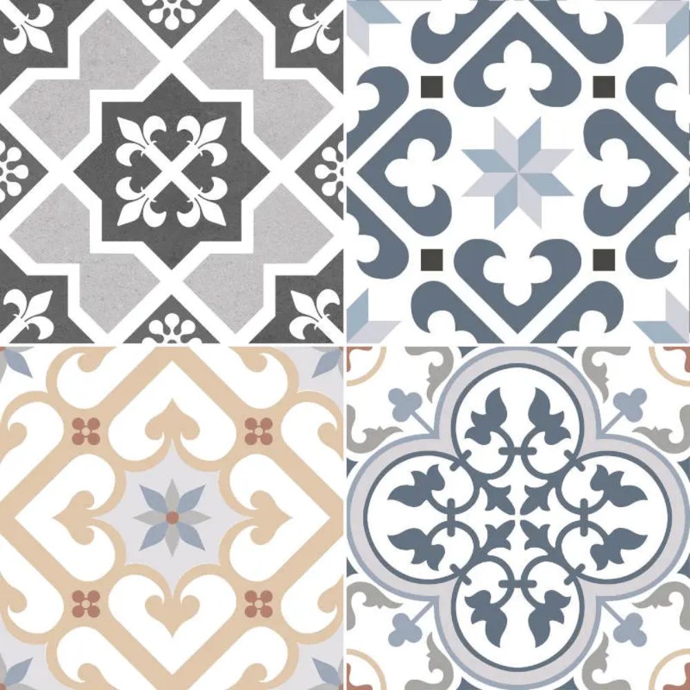 Origin Mix Pattern Porcelain Tile 45 x 45cm-Dual Gris-Delforno
