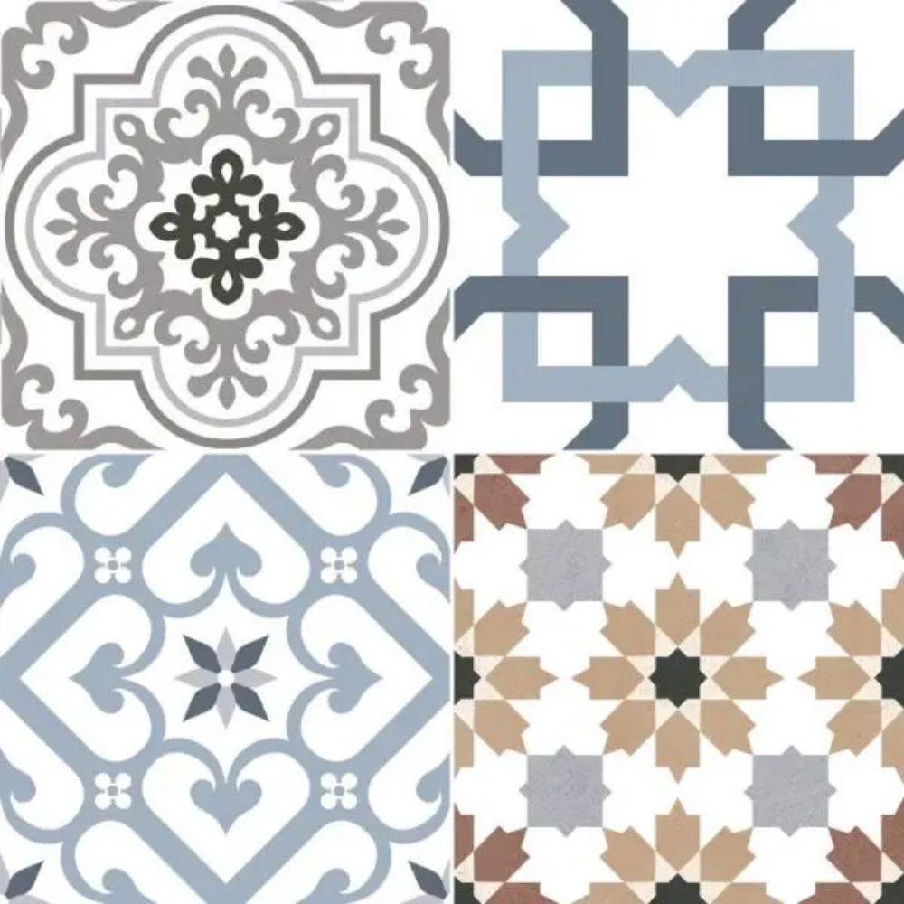 Origin Mix Pattern Porcelain Tile 45 x 45cm-Dual Gris-Delforno