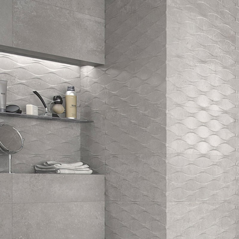 Napoles Pearl Ceramic Tile 25 x 50cm-Dual Gris-Delforno