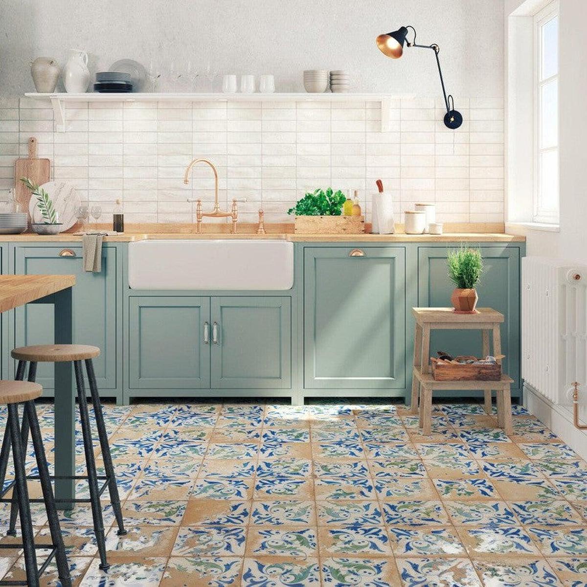 Coimbra Foliage Ceramic Tile 45 x 45cm-Delforno