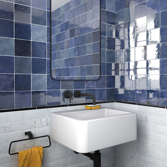 Artisan Colonial Blue Ceramic Tile 13.2 x 13.2cm-Delforno