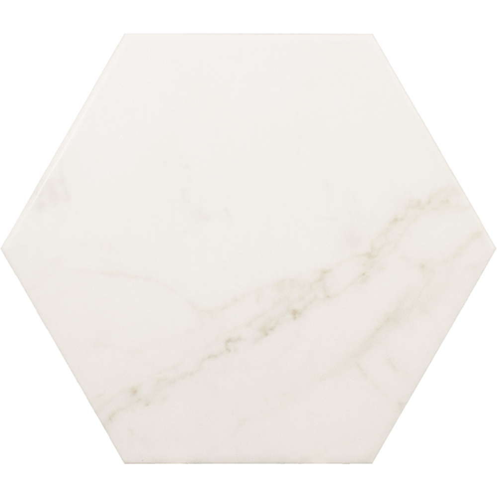 Hex Carrara Porcelain Tile 17.5 x 20cm-Equipe-Delforno