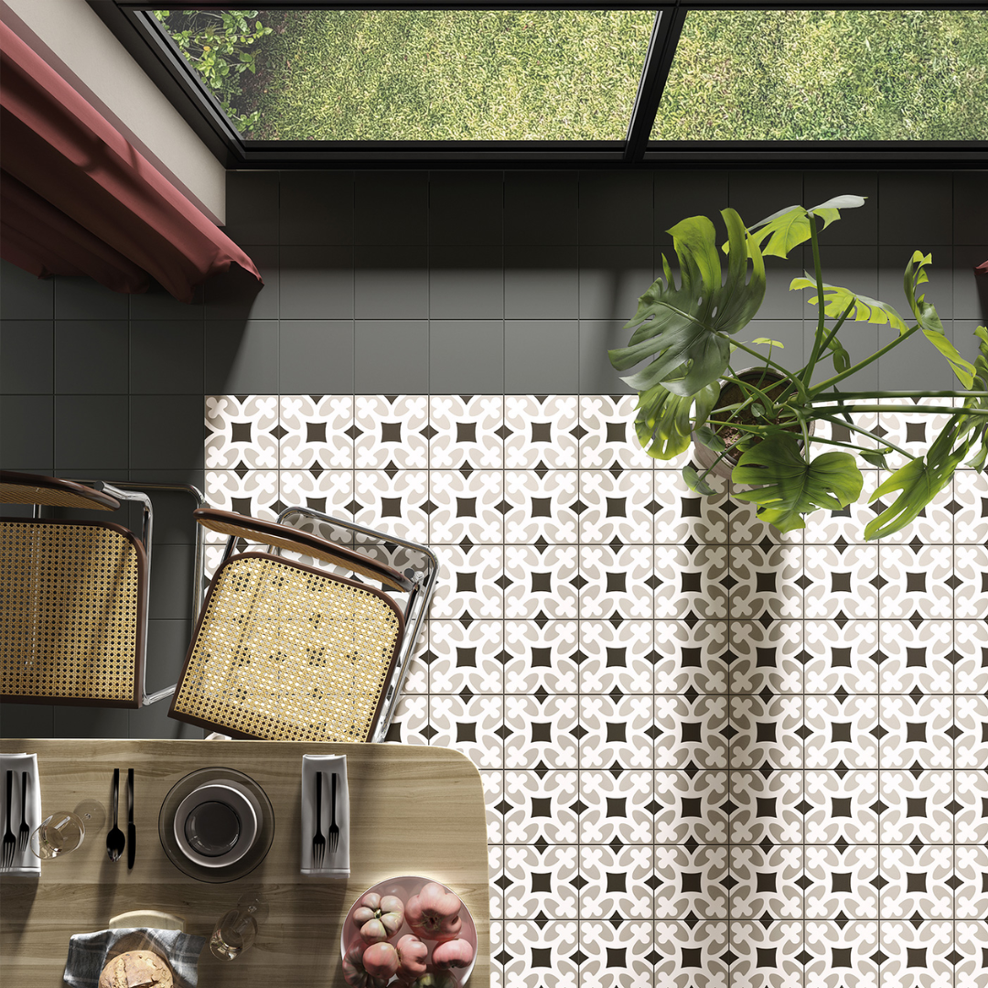 Rivoli Black Porcelain Tile 20 x 20cm-Delforno