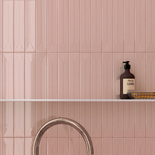 Vitral Axis Pink Ceramic Tile 5 x 40cm-Delforno