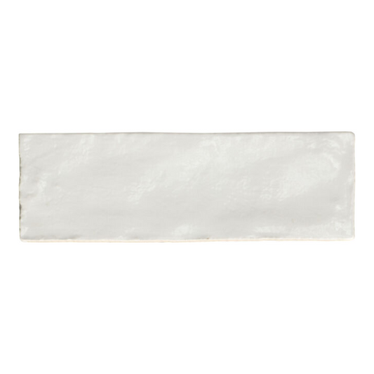 Riad White Ceramic Tile 6.5 x 20cm-Delforno