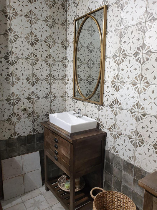 Isadora Nero Ceramic Tile 45 x 45cm-Delforno