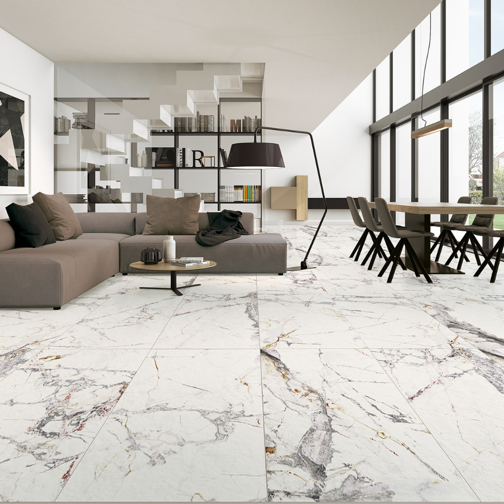 Allure White Porcelain Tile 60 x 120cm-La Platera-Delforno