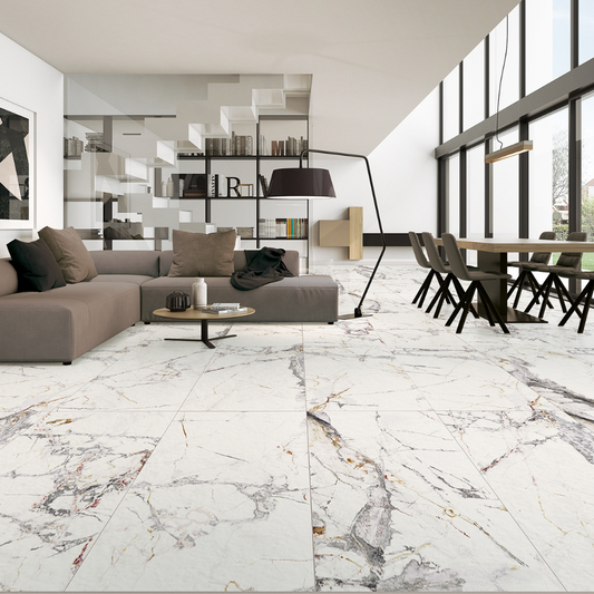 Allure White Porcelain Tile 60 x 120cm-Delforno