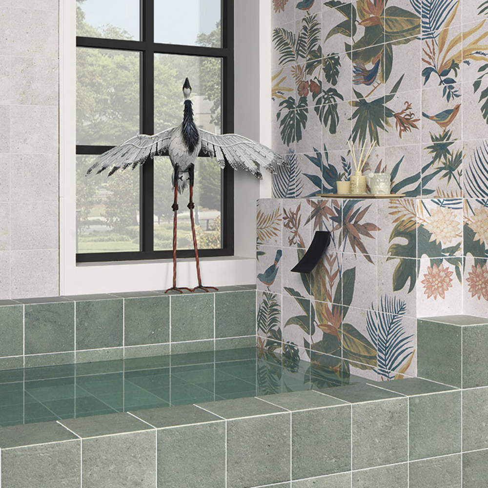 Green Bali Stone Porcelain Tile 20 x 20cm