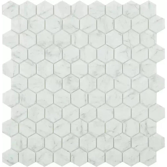 Mosaic Collection Carrara Hex Satin 35-Delforno