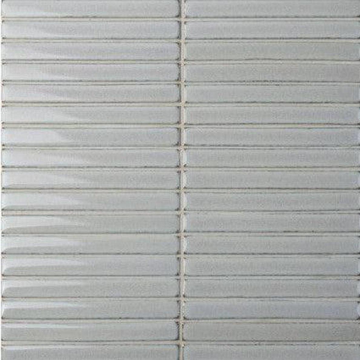 Mosaic Collection: Kit Kat Cinder Grey Gloss Porcelain Tile 30 x 30cm-Delforno