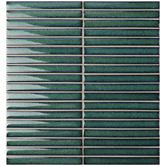 Mosaic Collection: Kit Kat Vintage Teal Gloss Porcelain Tile 30 x 30cm-Delforno