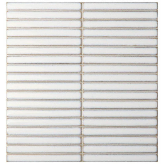 Mosaic Collection: Kit Kat Vintage White Gloss Porcelain Tile 30 x 30cm-Delforno