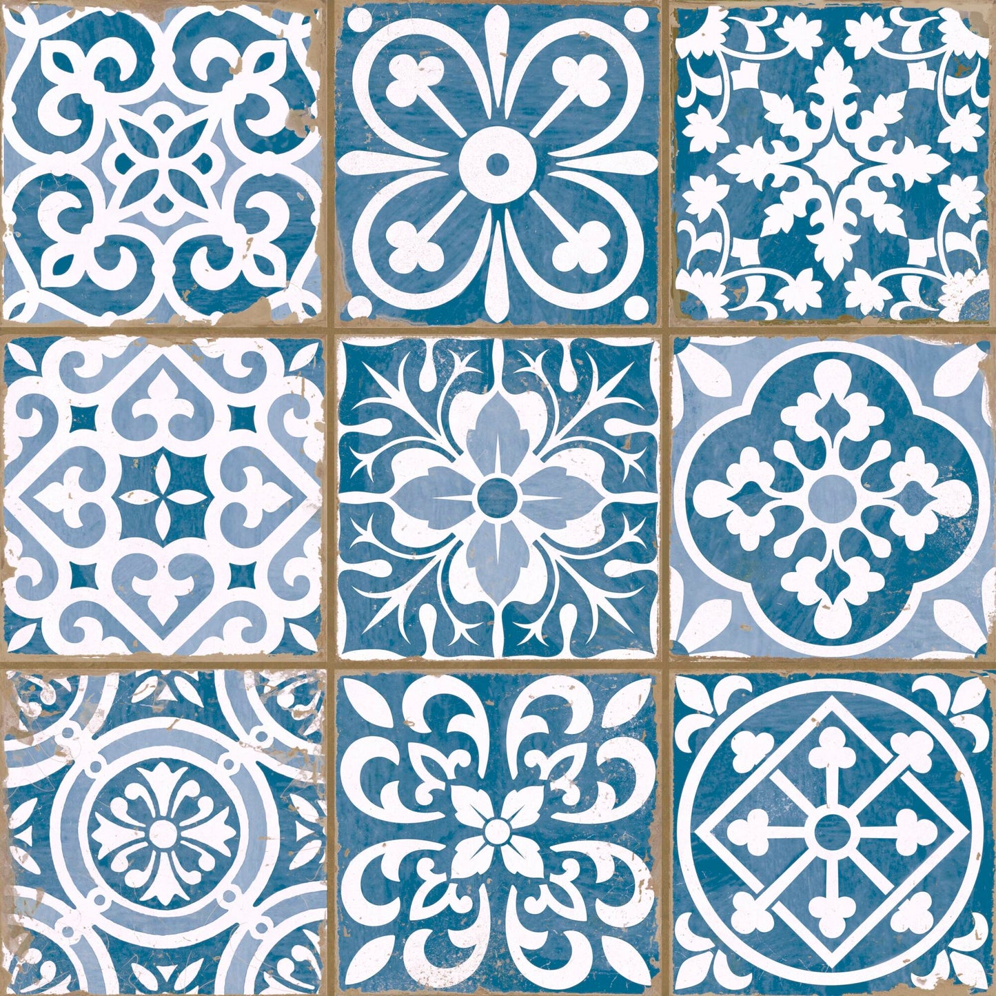 FS Faenza-A Blue Ceramic Tile 33 x 33cm