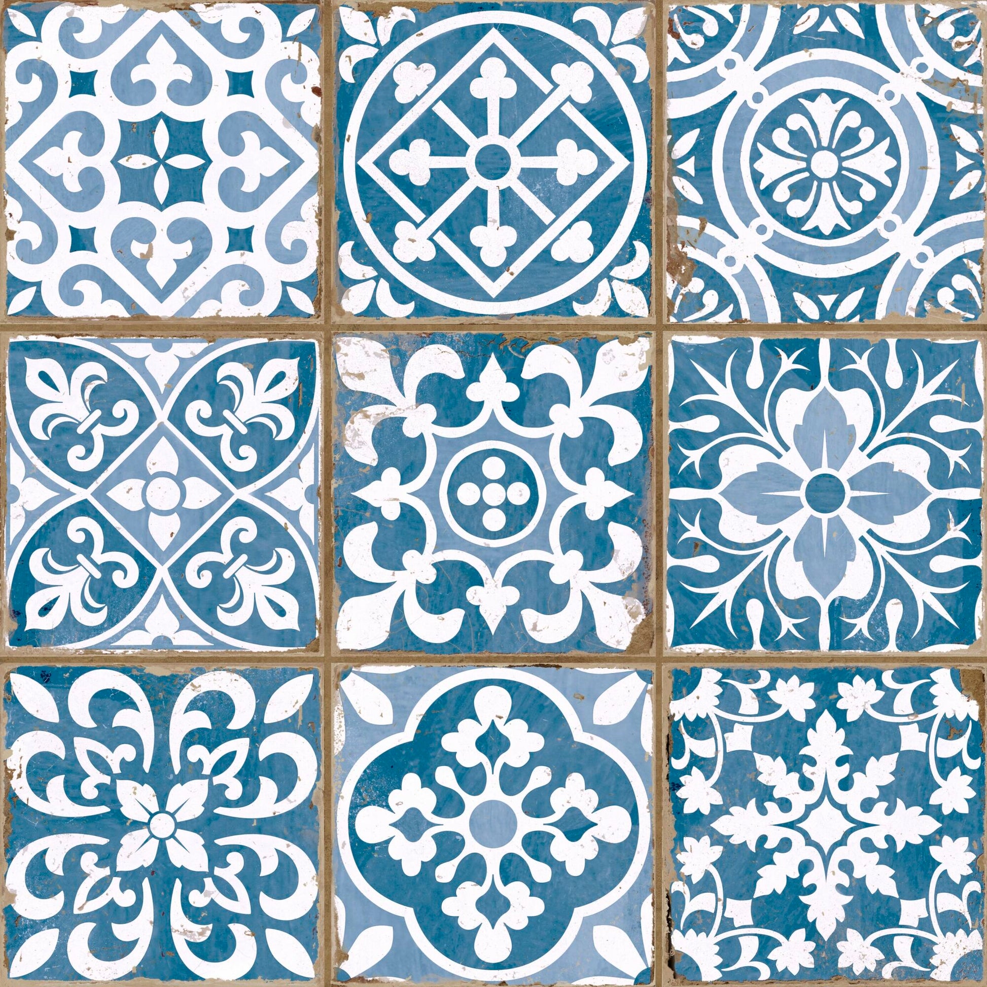 FS Faenza-A Blue Ceramic Tile 33 x 33cm-Delforno