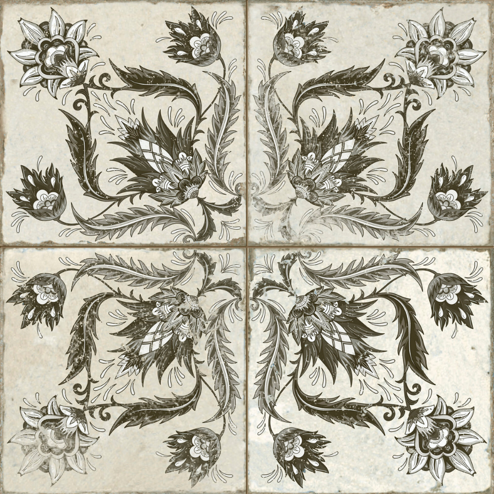 Fs Ivy Black Ceramic Tile 45 x 45cm-Delforno