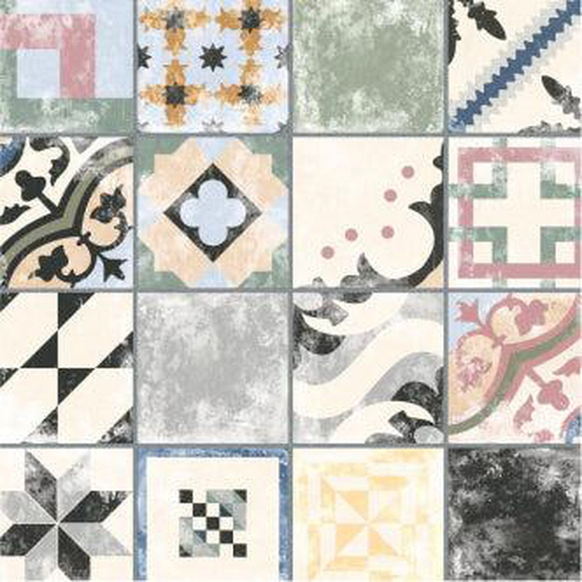 Pattern Floor Ina Colours Glazed Porcelain 25 x 25cm-Delforno