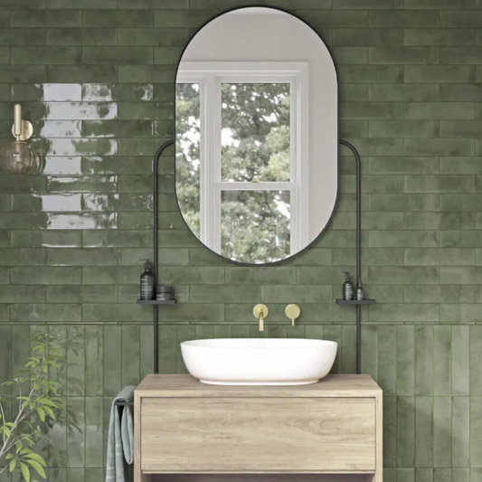 Vibe Green Ceramic Tile 7.5 x 30cm-Delforno