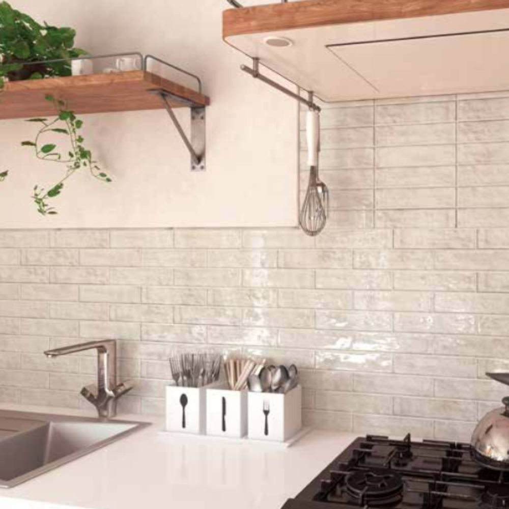 Vanilla Gloss Ceramic Tile 6.5 x 20cm