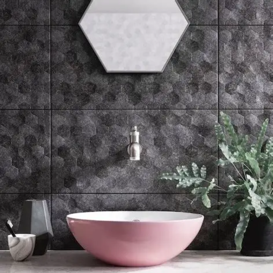Buxy Hexagon Antracita Ceramic Tile 30 x 60cm-Delforno