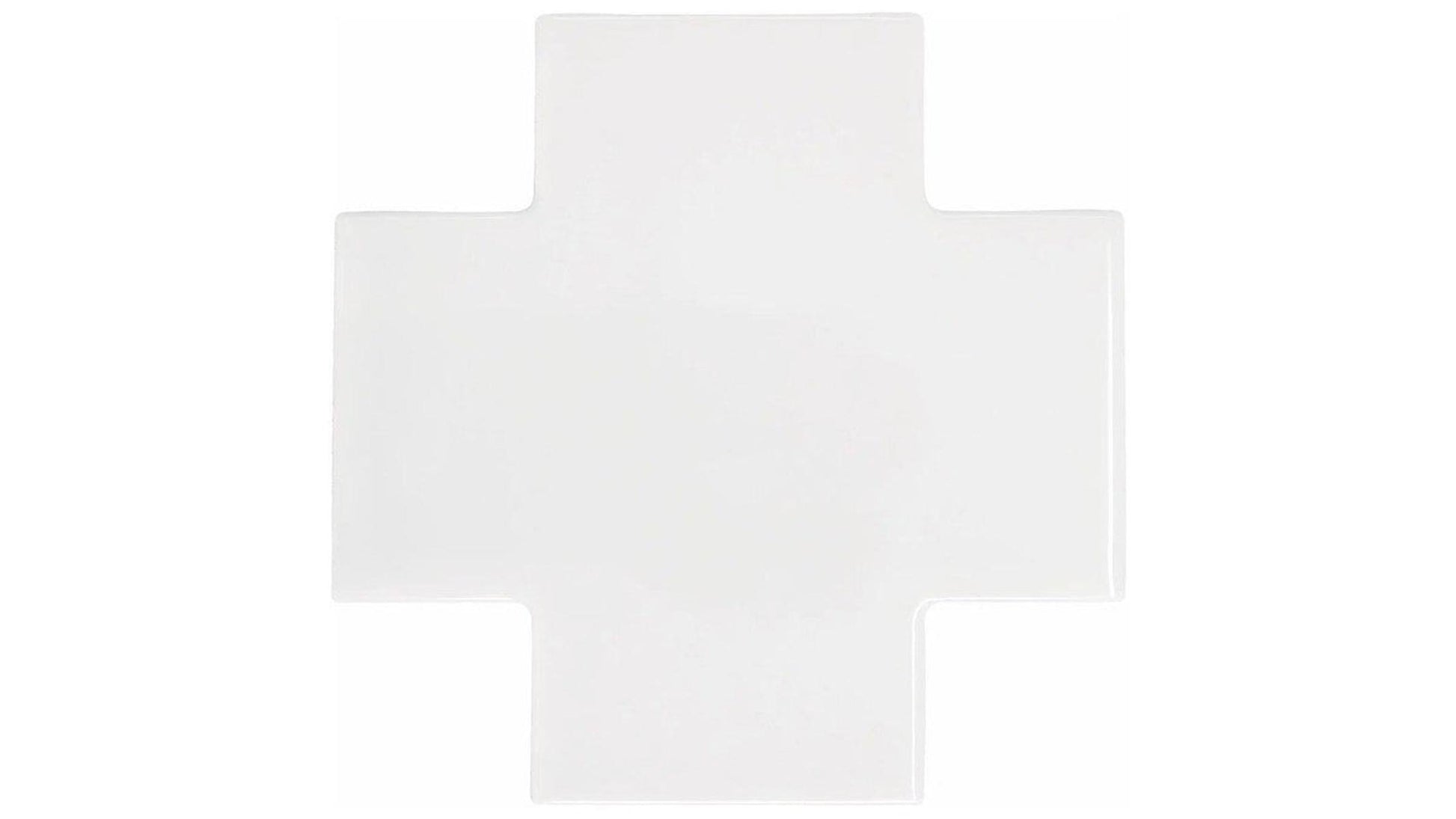 Shapes Collection Puzzle White Ceramic Tile 15 x 15cm-Delforno