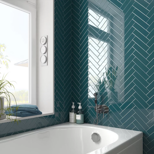 Small Format Costasera Glacial Brillo Ceramic Tile 5 x 20cm-Delforno