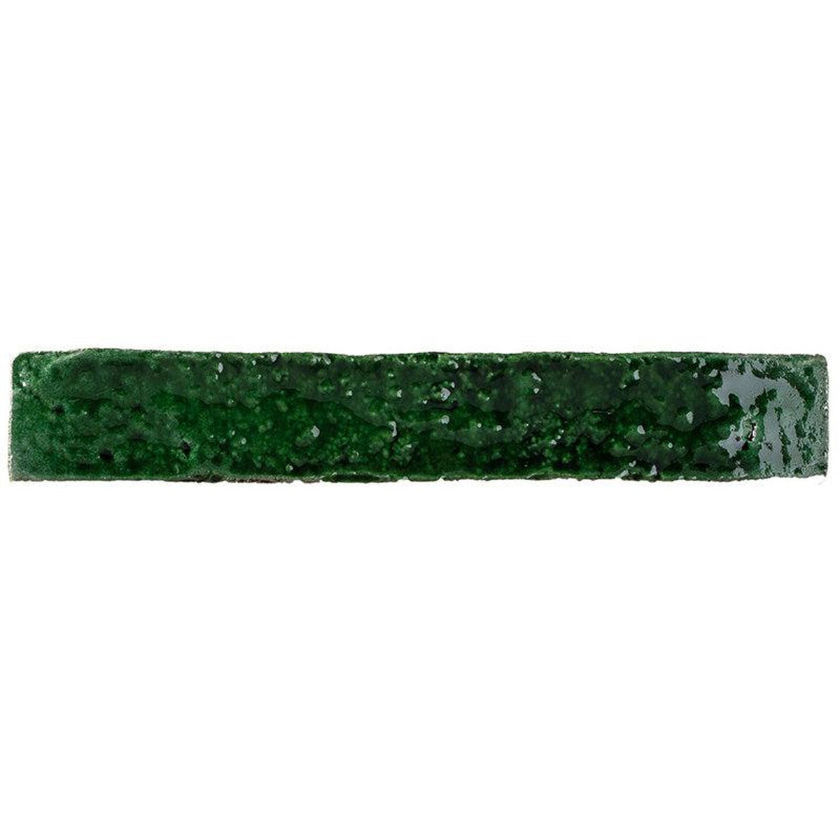 Small Format Deep Emerald Craquelle 3.8 x 23.5cm-Delforno