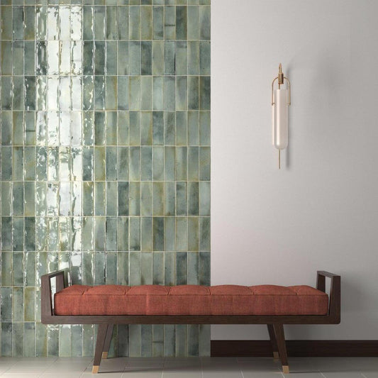 Small Format Hanoi Celadon Ceramic Tile 6.5 x 20cm-Delforno