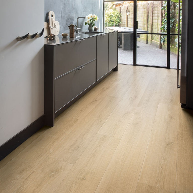 Brushed Oak Natural Laminate Wooden Flooring 21.2 x 138cm-Unilin Distribution-Delforno