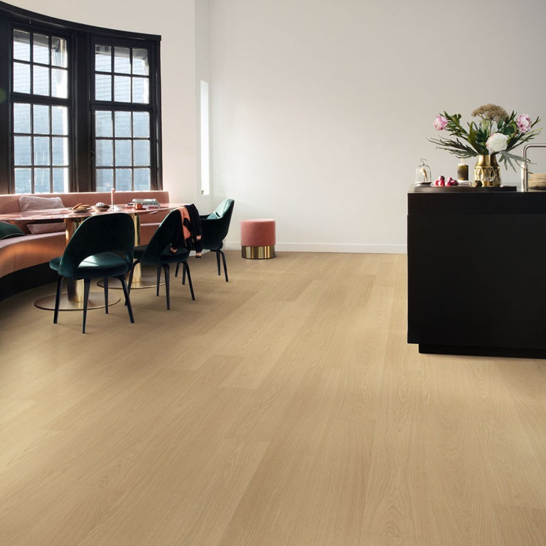 Beige Varnished Oak Laminate Wooden Flooring 21.2 x 138cm-Unilin Distribution-Delforno