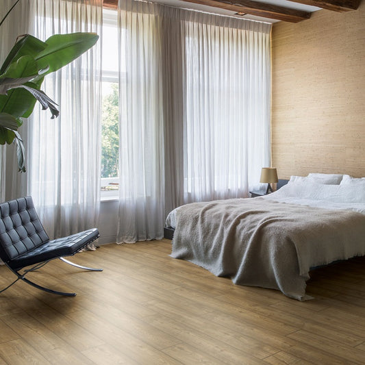 Scraped Oak Grey Brown Laminate Wooden Flooring 137.87 x 19cm-Delforno