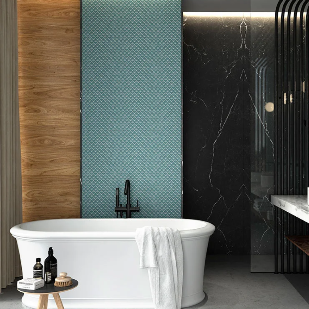 Matt Turquois 6101 Soul Glass Mosaic Tile 36 x 29cm-Delforno