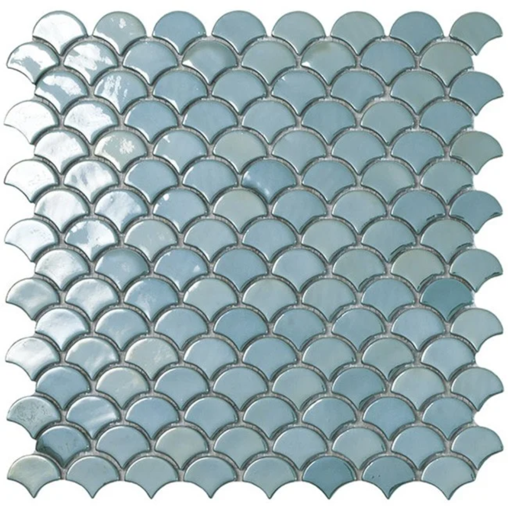 Turquoise 6001 Soul Glass Mosaic Tile 36 x 29cm-Delforno