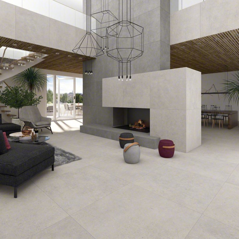 XTRA Nassau-R Gris Concrete Effect Porcelain Tile 60 x 60 x 2cm-Vives-Delforno