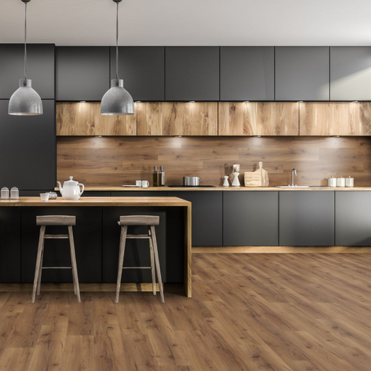 Oak Robust Fumed Laminate Wooden Flooring 19.6 x 121.5cm-Delforno