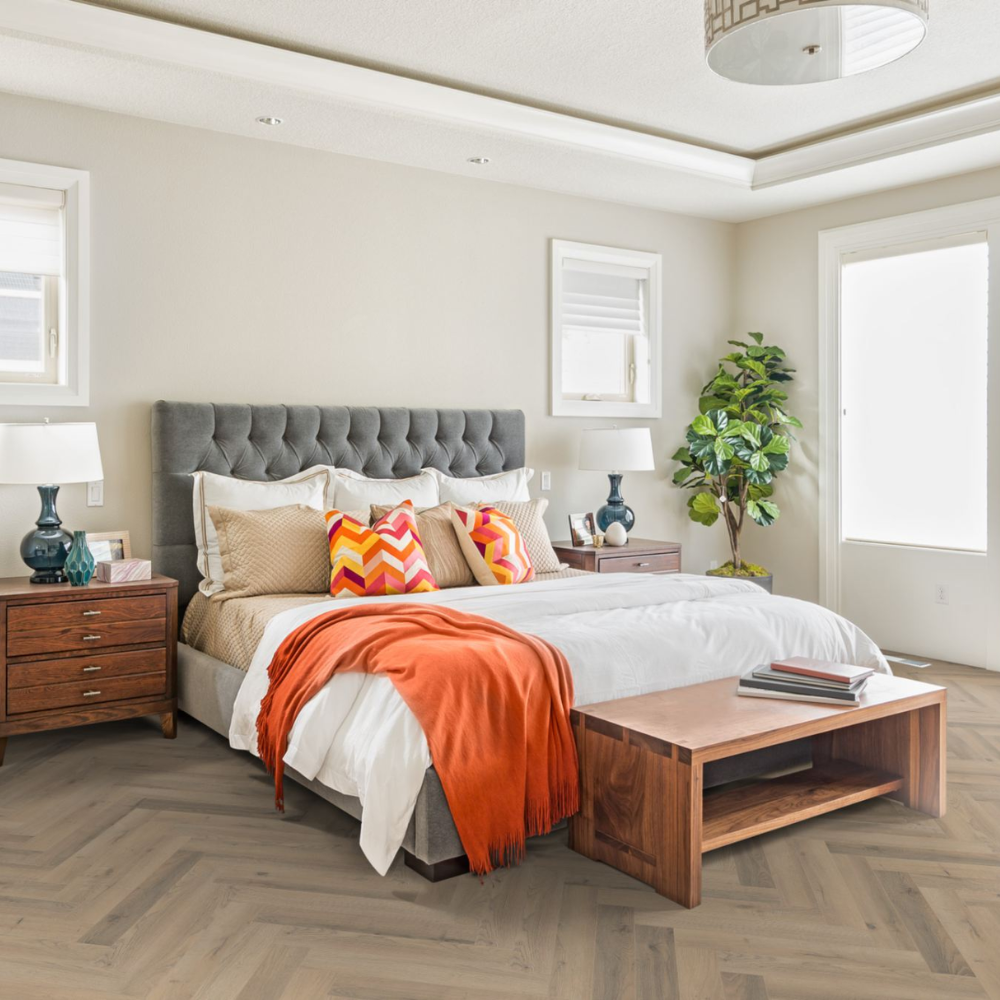 Greige Oak Herringbone Laminate Wooden Flooring 10 x 60cm-Wood Innovations-Delforno